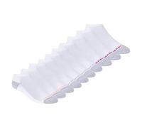 Skechers Lot de 10 chaussettes invisibles pour garçon, blanc/orange, 9-11