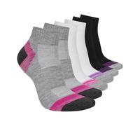 Skechers Lot de 6 paires de chaussettes mi-longues pour femme, Gris, 9-11