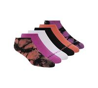 Skechers Lot de 6 paires de chaussettes non tissées pour femme, Black Tie-Dye Combo, 9-11