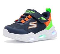 Skechers Lumières de marche Lil' Glide pour garçon, Textile bleu marine/synthétique/bordure citron et orange, 8 Toddler