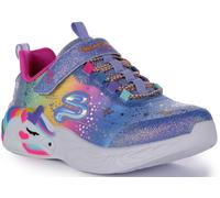 SKECHERS Lumières Licorne Dream Magique Paillette Baskets Bleu Multi Filles UK 1