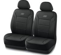 Skechers Lycar Housses de siège de Voiture avec Mousse à mémoire de Forme épaisse, Ensemble de Housses de siège Avant Noires, compatibles avec Les airbags, Housses intérieures de Voiture pour la