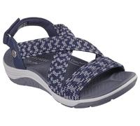 Skechers Martha Stewart Reggae Cup-Coastal Trail Sandales plates pour femme, Bleu marine/gris, 38 EU