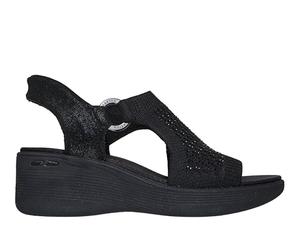 Skechers Martha Stewart's Pier-lite-Park Path Sandales compensées mains libres pour femme, noir/noir, 36 EU