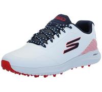 Skechers Max 2 Arch Fit Chaussures de Golf imperméables sans Crampons pour Homme, Blanc/Bleu Marine/Rouge, 42 EU