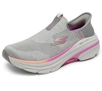 Skechers Max Cushioning Arch Fit 2.0 Cambridge Baskets Mains-Libres pour Femme, Garniture Rose Textile Gris, 38 EU