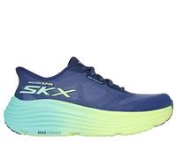Skechers Max Cushioning Endeavour Hallandale Baskets à Enfiler Mains Libres pour Femme, Bleu Marine/Vert Citron, 37 EU