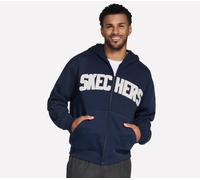 Skechers Max Soft Full Zip sweat à capuche en Bleu Marine, Pointure Grand