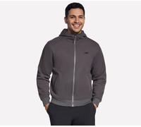 Skechers Max Soft Hooded Veste en Noir/Gris Anthracite, Pointure Grand