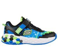 Skechers Mega-Craft 2.0 Basket, Black & Blue Textile/Synthetic/Lime Trim, 35 EU