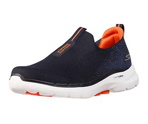 Skechers Men Gowalk 6-Stretch Fit Athletic Performance Walking Schuhe Shoe, Bleu Marine/Orange., 8 X-Wide