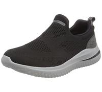 Skechers Homme Delson 3.0 Basket, Tricot synthétique Noir, 41 EU