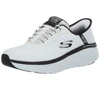 Skechers Men's D'lux Walker 2.0 Rezinate Hands Free Slip-in Sneaker, Blanc/Noir, 45 EU