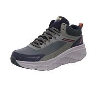 Skechers Homme D'Lux Walker 2.0 Grailo Basket, Olive Cow Leather/Mesh/TPU/Orange Trim, 43 EU