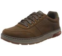 Skechers Men's Evenston Fanton Sneaker, Cuir Brun foncé, 45 EU