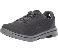 Skechers Baskets Homme Go Walk 5 Qualify Gris (Textile/Synthétique, Garniture Noire) UK 6 (EU 39,5)