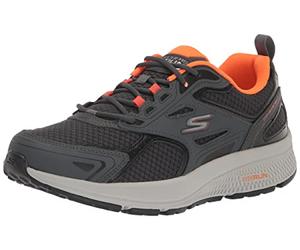 Skechers Men's GOrun Consistent-Athletic Workout Running Walking Shoe Sneaker with Air Cooled Foam, Grey/Orange, 13 X-Wide
