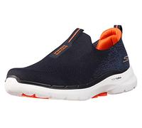 Skechers Men's Gowalk 6-Stretch Fit Slip-on Athletic Performance Walking Shoe, Navy/Orange, 10 X-Wide