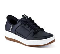 Skechers Men's Hands-Free Slip-ins Sport Court 92 Distown Sneaker, Black Leather Natural Trim, 41.5 EU