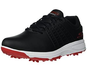 Skechers Men's Torque Waterproof Golf Shoe, Black/Red Sole, 9 Wide