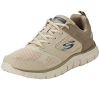Skechers Men's Track-Syntac Sneaker, Taupe Leather Mesh Trim, 39.5 EU