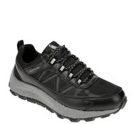 Skechers Chaussures Urbex Homme – Duraleather Mesh noir, largeur moyenne, détails charbon – 43