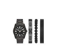 Skechers Montre pour Homme et Bracelet empilable ou Bracelet Interchangeable, Noir/Plomb, Coffret Cadeau pour Homme