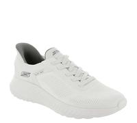 Skechers Men's Wide Fit Hands-Free Slip-ins Bobs Squad Chaos Solid Step Sneaker, Blanc, 7 UK Wide