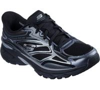 Skechers Metallic Overlay Mesh Lace-Up Slip- Slip On Trainers Womens Noir 4 (37) Female