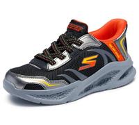 Skechers Meteor-Lights Brisk-Beams, Baskets Noires et argentées, 36 EU