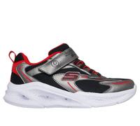 Skechers Meteor-Lights - Glow-Strider Chaussures Moyen Width en Gris Acier/Rouge, Pointure 30