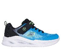 Skechers 401495L S Lights Noir Bleu Chaussures pour Enfants Baskets lumières déchirure Dentelle élastique 33