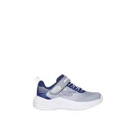 Skechers Microspec Advance Baskets pour garçon, Bleu Marine Gris Textile Blanc Marine Synthétique, 4 UK Child