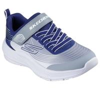 Skechers Microspec Advance Baskets pour Garçon, Navy, Gray, & White Textile/Navy Synthetic, 28.5 EU