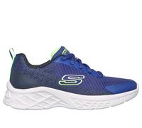 Skechers Microspec II - Vovrix Chaussures Moyen Width en Bleu Marine/Noir/Vert-Lime, Pointure 36.5