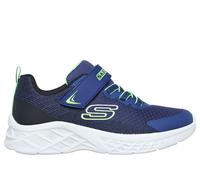 Skechers Microspec II - Zovrix Chaussures Moyen Width en Bleu Marine/Noir/Vert-Lime, Pointure 32