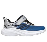 Skechers Microspec Velocity Chaussures Moyen Width en Bleu Marine/Argent, Pointure 33, Lavable en machine