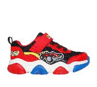Skechers Mighty Glow 2.0 - Dino-Bolt Chaussures Moyen Width en Rouge/Noir, Pointure 22