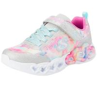Skechers Girls Baskets, Silver Sparkle Mesh/Multi Trim, 34.5 EU
