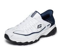 Skechers Mocassin Afterburn M. Fit Grill Captain Slip-In pour Homme Blanc/Bleu Marine 42 EU
