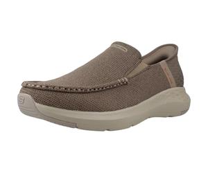 Skechers Mocassins Parson Ralven pour Homme, Taupe, 7 | Décontracté, à enfiler, coupe décontractée, mousse à mémoire de forme refroidie à l'air, lavable en machine, végétalien