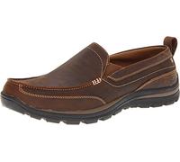 Skechers Mocassins Superior Gains pour Hommes, Marron foncé, 8.5