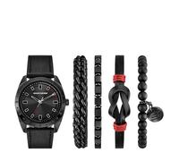 Skechers Montre analogique en polyuréthane noir pour homme (modèle : SR9139)