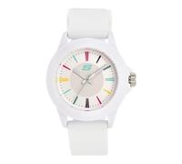Skechers Montre pour femmes, Rosencrans, mouvement à trois aiguilles, boîtier en polycarbonate blanc de 40 mm avec bracelet en silicone, SR6080
