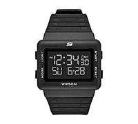 Skechers Montre pour homme Larson, Mouvement numérique, 44mm Boîtier en silicone noir avec bracelet en silicone, SR1077