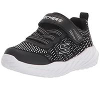 Skechers Nitro Sprint Karvo Basket, Bordure Textile Noire et argentée avec Bordure Citron Vert, 27.5 EU