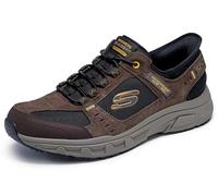 Skechers Baskets Homme Oak Canyon – Enfilables mains libres, Cuir/Textile Marron garniture noire 39 EU