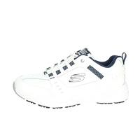 Skechers Oak Canyon Redwick Hommes Formateurs, White Leather Synthetic Textile Navy Trim, 40 EU