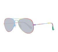 Skechers, Occhiali da sole SE9069, forma a goccia, colore fucsia, colore lente arcobaleno specchiato
