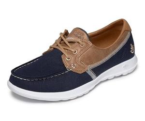 Skechers on- The Go Walk Lite-Coral Chaussure Bateau, Bleu Marine, 35.5 EU